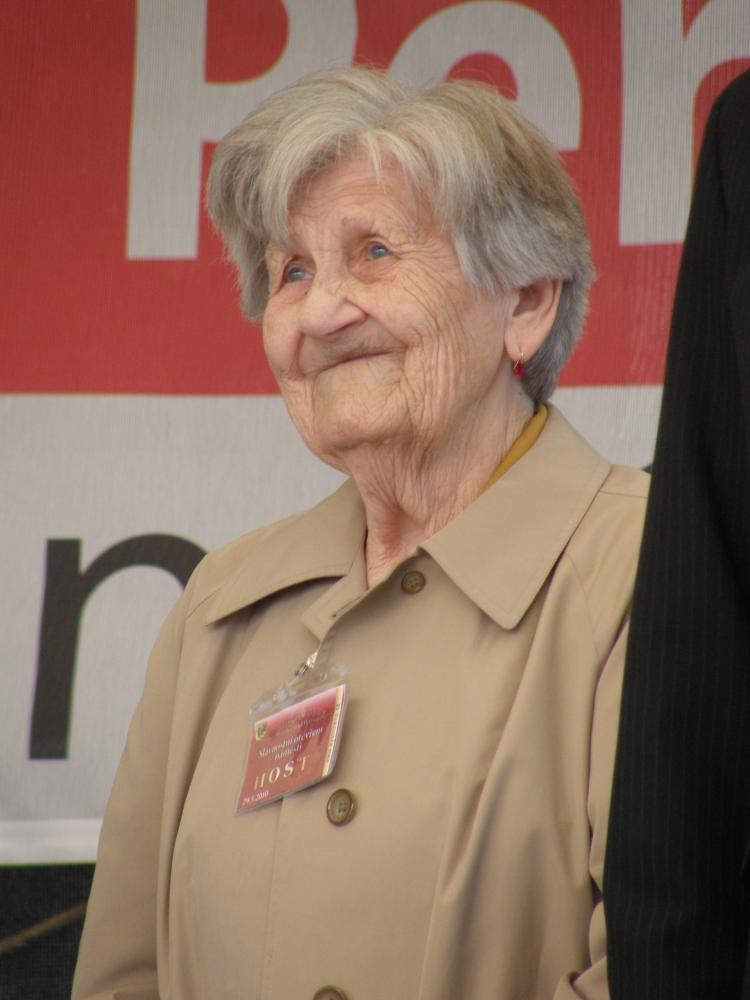 Nejstarší občanka p. Kubíková, pamětnice TGM, na návštěvě prezidenta