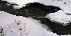 Zimní řeka Bystřice 